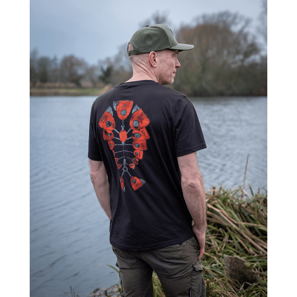 T-Shirt, Kurzarm, Rückenmotiv, Schwarz, Casual