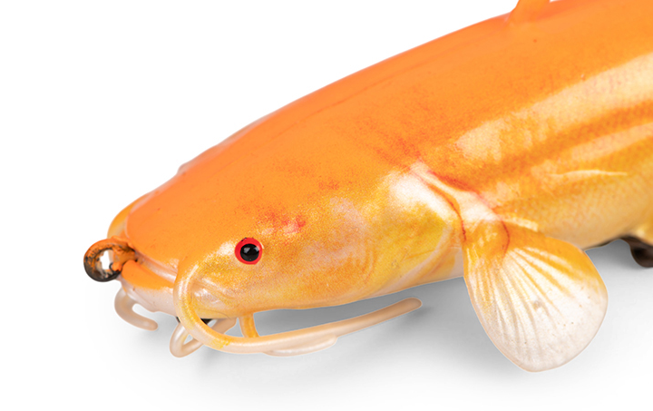 Fox Rage Ultra Realistic Replicant Catfish 20cm Golden Catfish – Bild 3, Karpfen-Attrappe, Kunstköder, Angeln-Köder, Orangene Farbe, Kiemenfisch-Form
