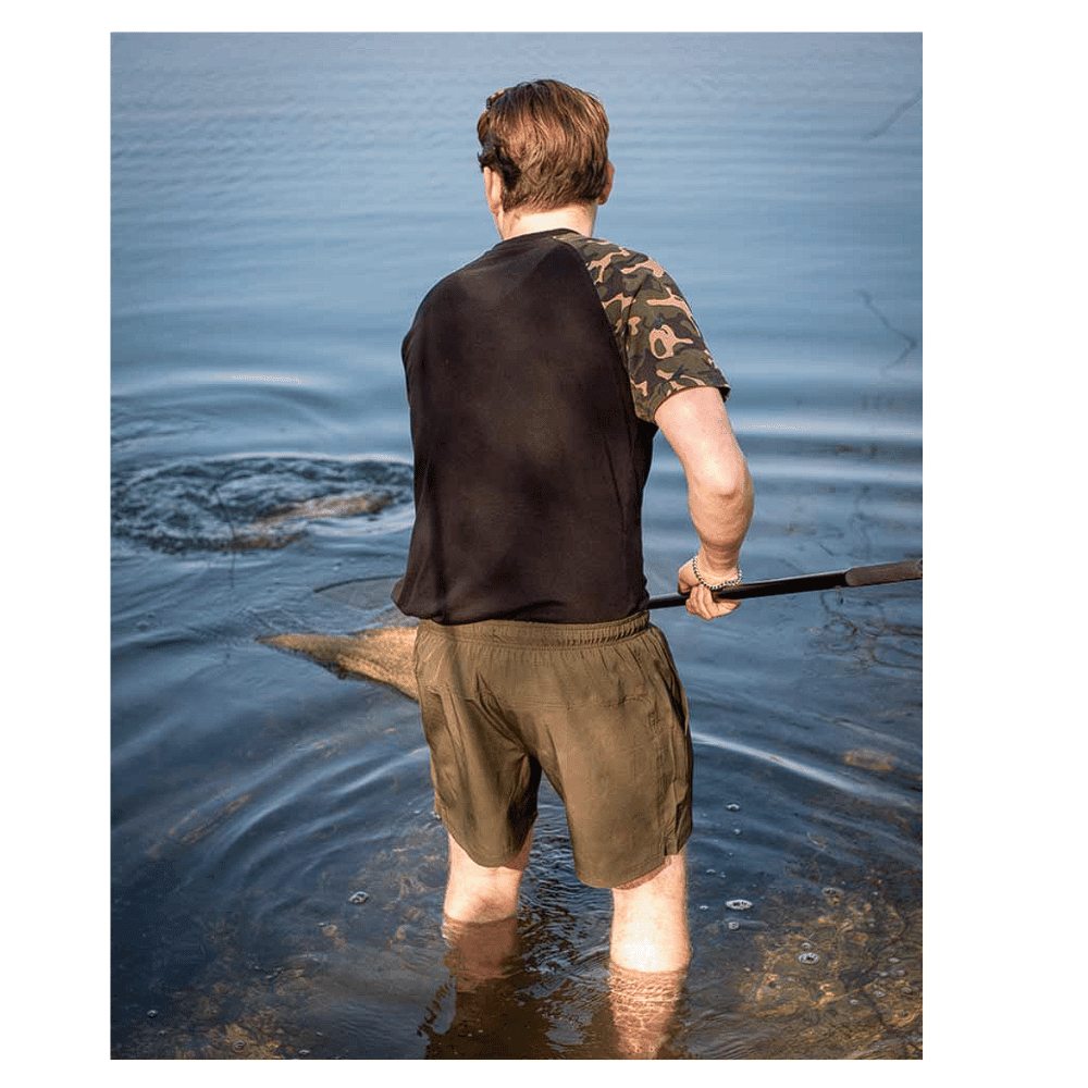 Zurück, Kurze Hose, Weste, Fischen, Wasser