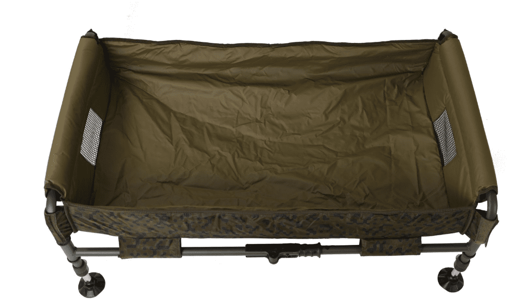 Transportabler Bettenkorb, faltbares Bett, Militärmuster, Netztaschen, Räder