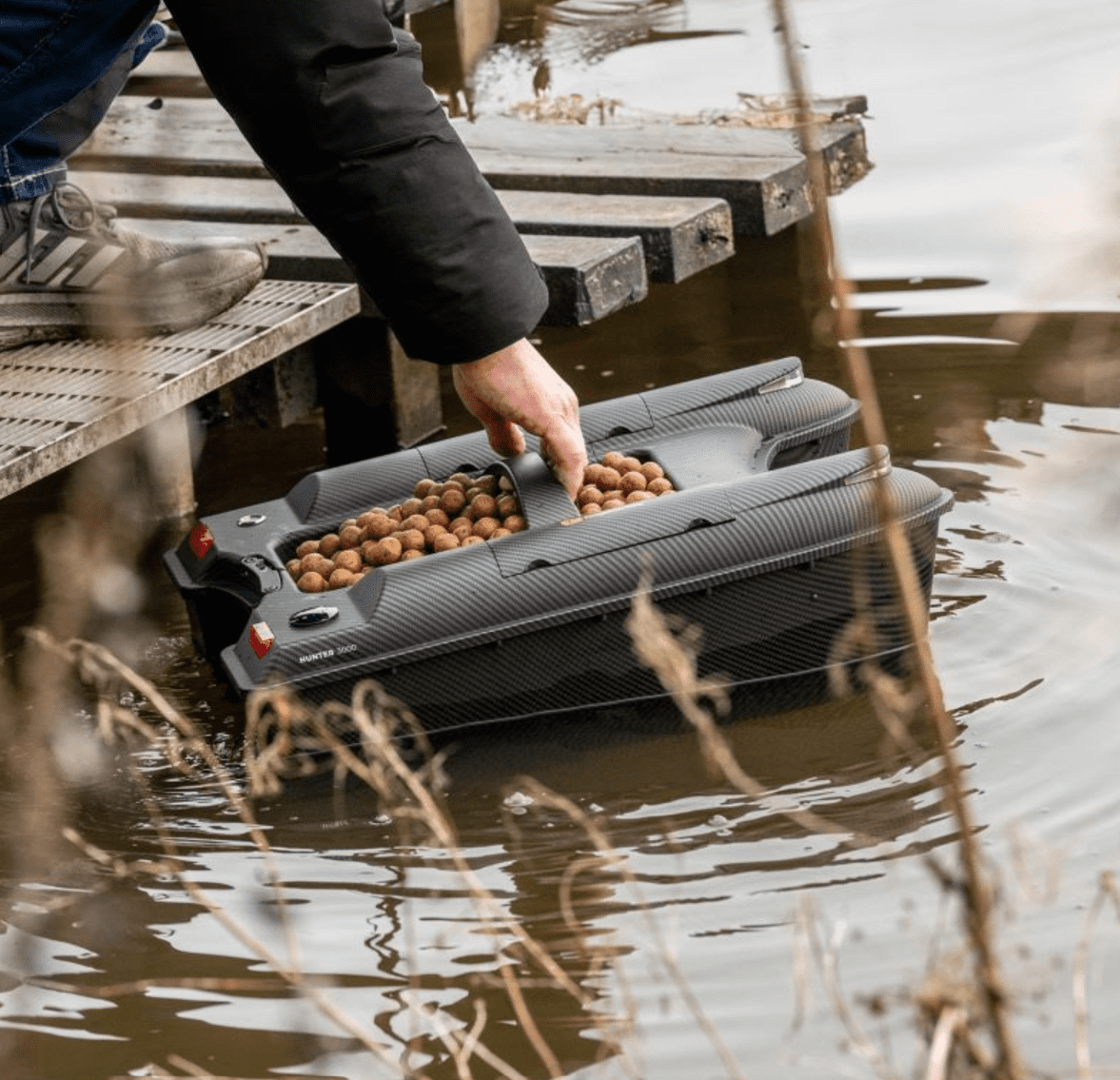 Angeln, Fischereiausrüstung, Köderkorb, Halterung, Kleines Bootszubehör