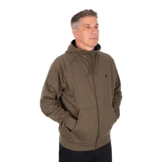 Fox Collection Zipped Hoody Green S – Bild 2, hoodie, Reißverschlussjacke, khaki, Taschen, Langarm