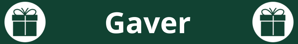 Gaver Logo, Geschenk, Grüner Hintergrund, Weißes Symbol, Rundes Abzeichen