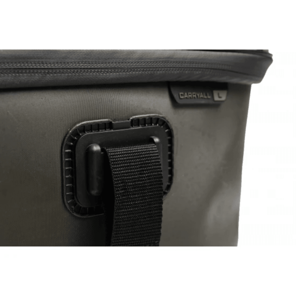 Schultergurt, Tragegriff, Reißverschlussbeutel, grau/oliv, Carryall L-Label