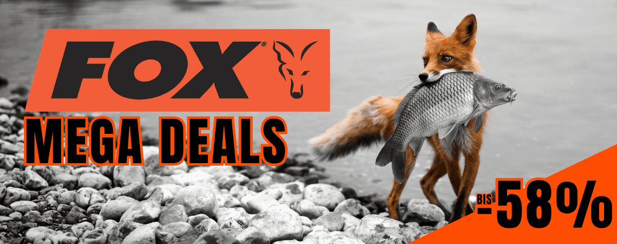 Werbebanner, Angelsport, Fisch, Fuchs, Rabattaktion