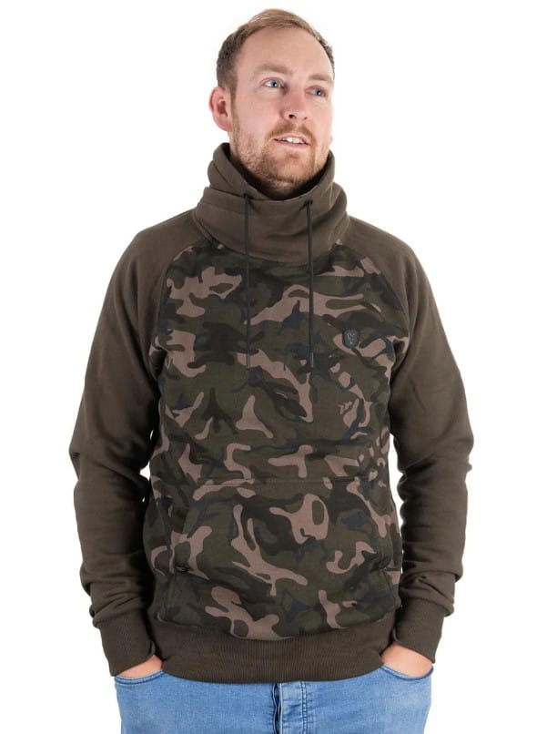 Fox Khaki / Camo cu guler înalt S Kapuzenpulli, Strickwaren, Pullover, Sweatshirt, Fleece