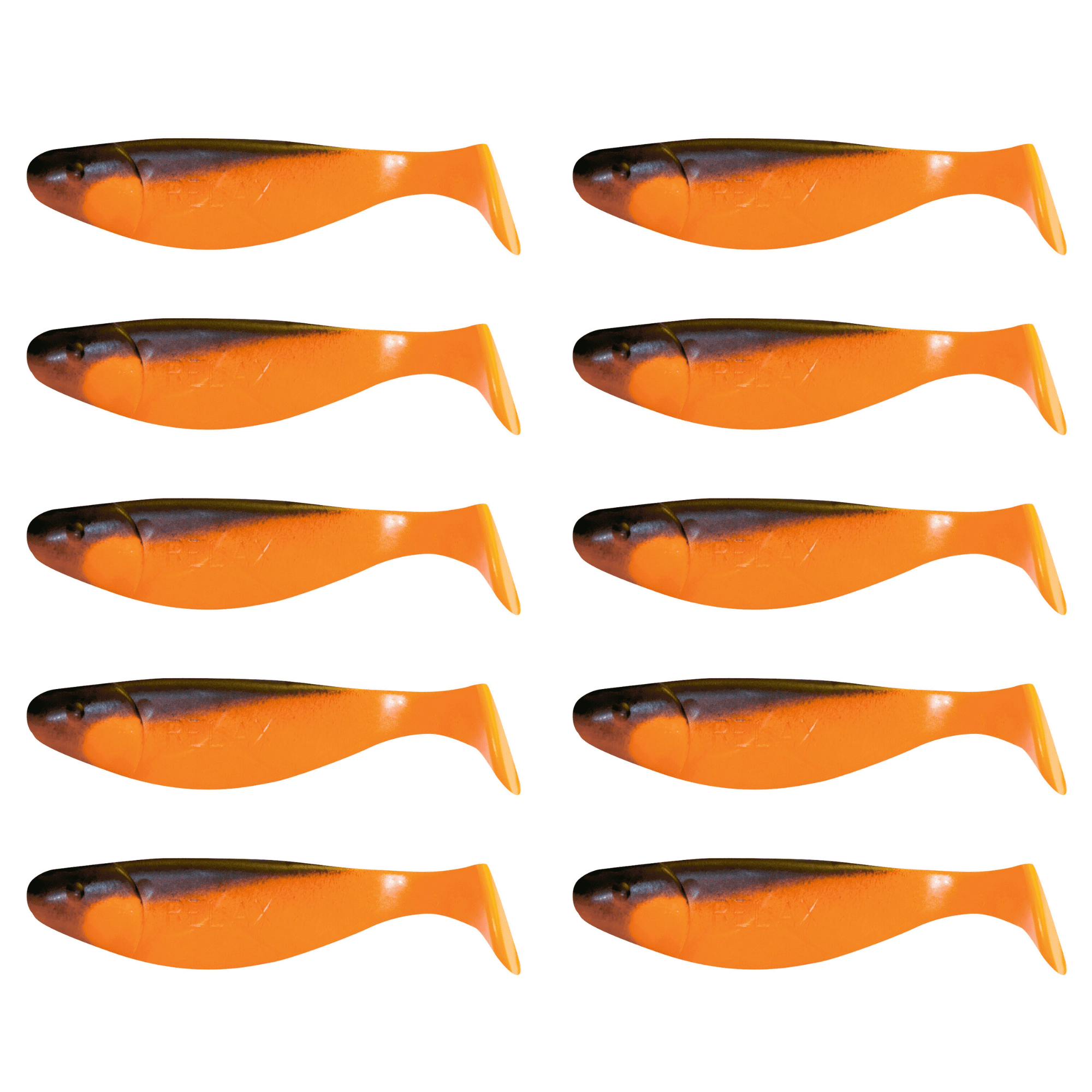 Relax Jankes 11cm (4") Orange / Schwarz 10 Stück – Bild 2, Gummifisch, Zwergfisch, Orange, Köder, Mehrfachpack