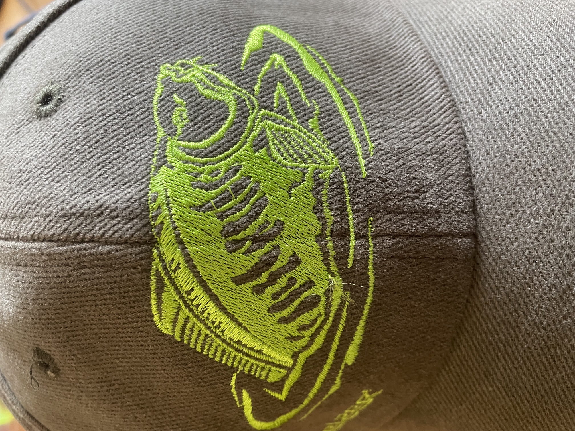 Kappe, Baseballkappe, Stickerei Logo, grüne Stickerei, Sechs-Panel