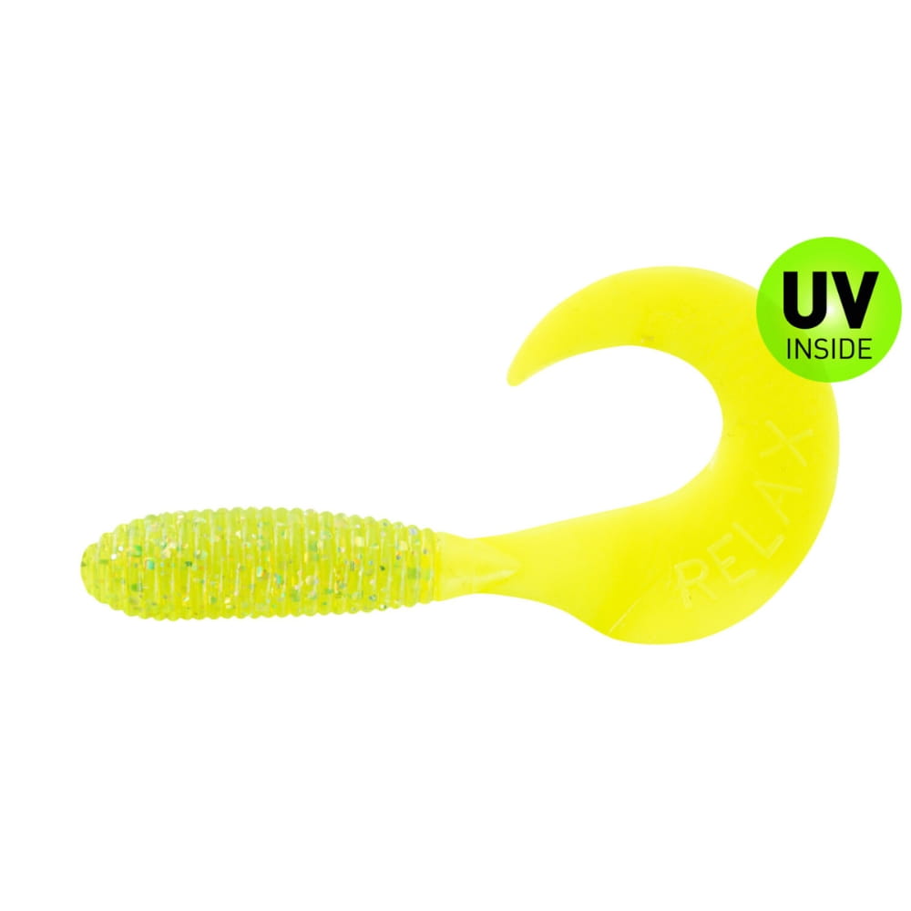 Relax Twister regulär 7 cm (3") Grün Chartreuse Glitter Fire Tail 10 Stück Relax Twister regulär 7 cm (3") Grün Chartreuse Glitter Fire Tail 10 Stück