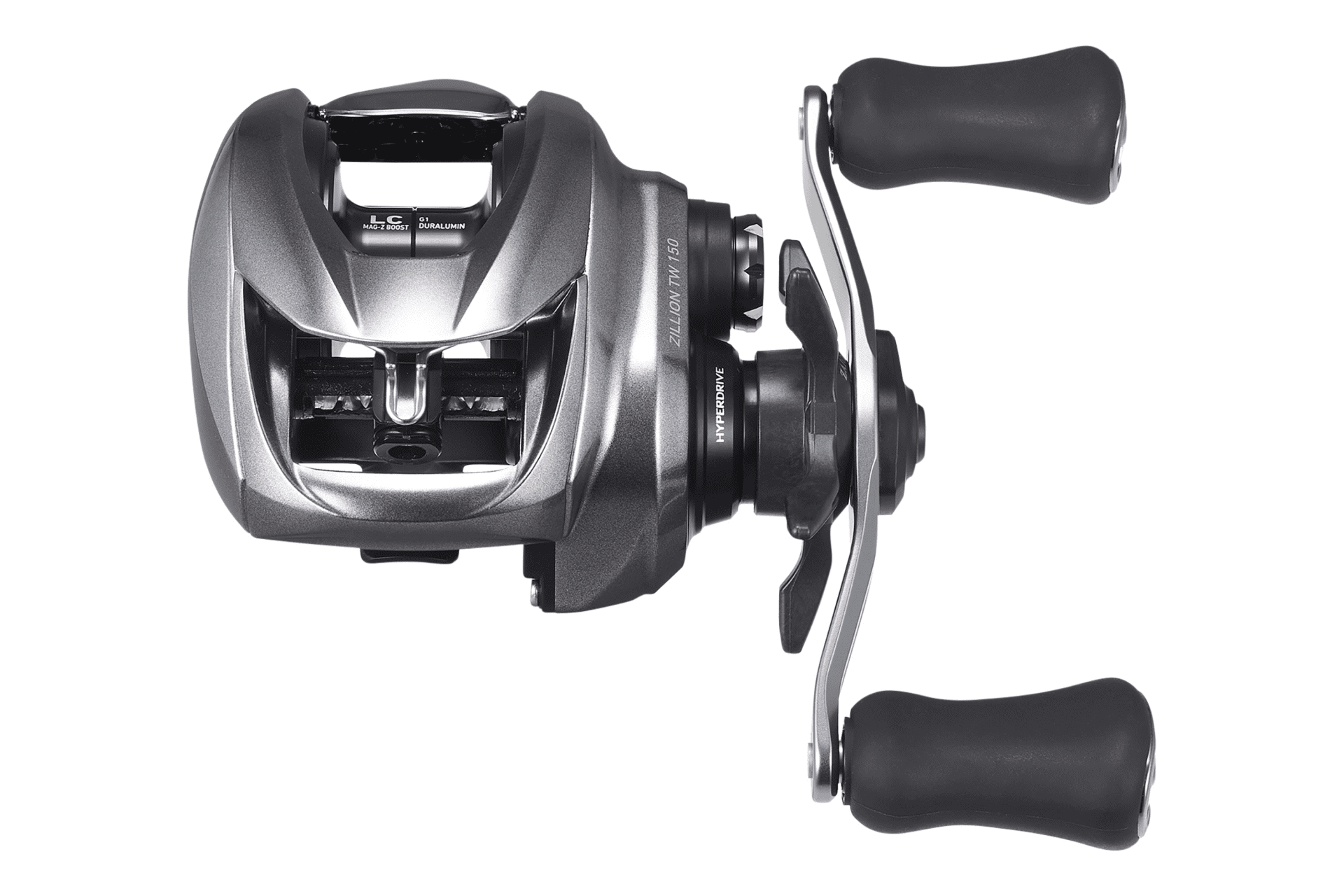 Daiwa 26 Zillion TW 150XHL – Bild 2, Baitcastingrolle, Anglerrolle, Doppelkurbel, dunkelgrau, Metallgehäuse
