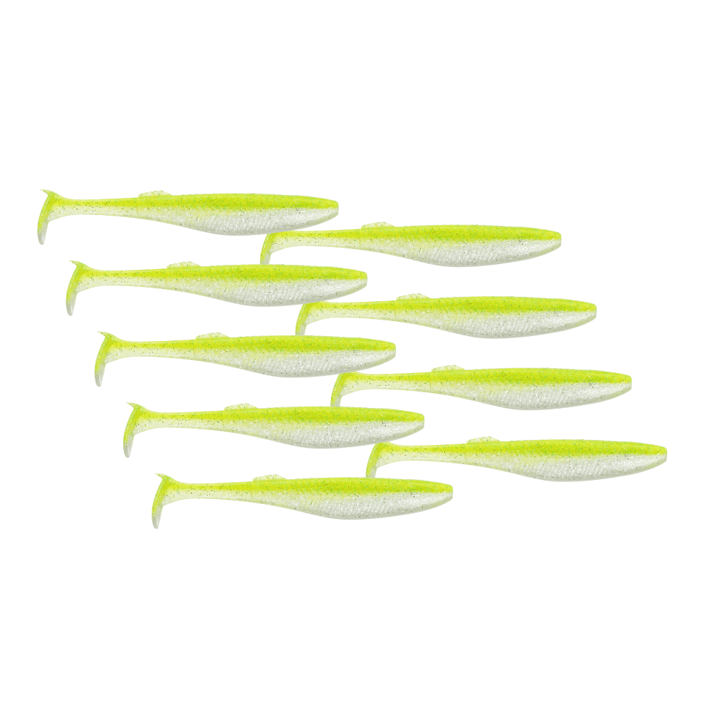 Rapala Crushcity The Kickman 7,5cm Chartreuse White Flash 9 Stück Barsch Zander Hering, Leben im Meer, Aquatisch, Wasser, Sardine