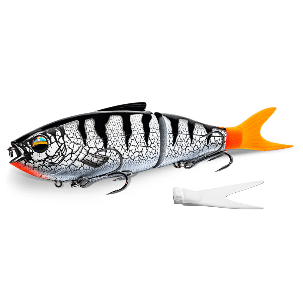 Gummifisch, Kunststoffköder, Orangetail, Silber-Silhouette, Spinnköder