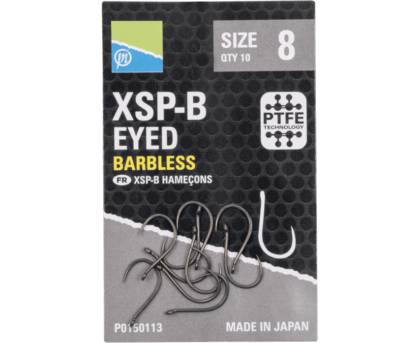 Preston XSP-B Eyed Haken Größe 8 10 Stück – Bild 4, haken, angeln, barbless, hameçons, japan