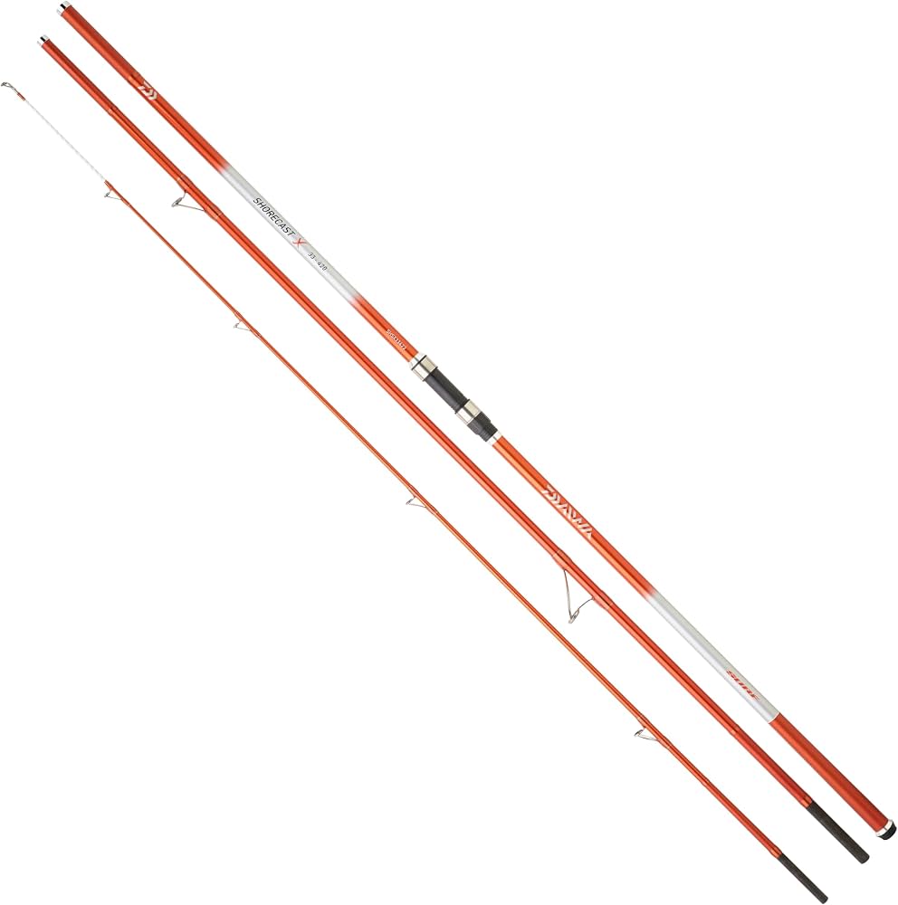 Daiwa Shorecast Surf-X Hybrid Tip 420cm 100-225g – Bild 3, Brandungsrute, Angelrute, orange, zweiteilig, Rutenringe