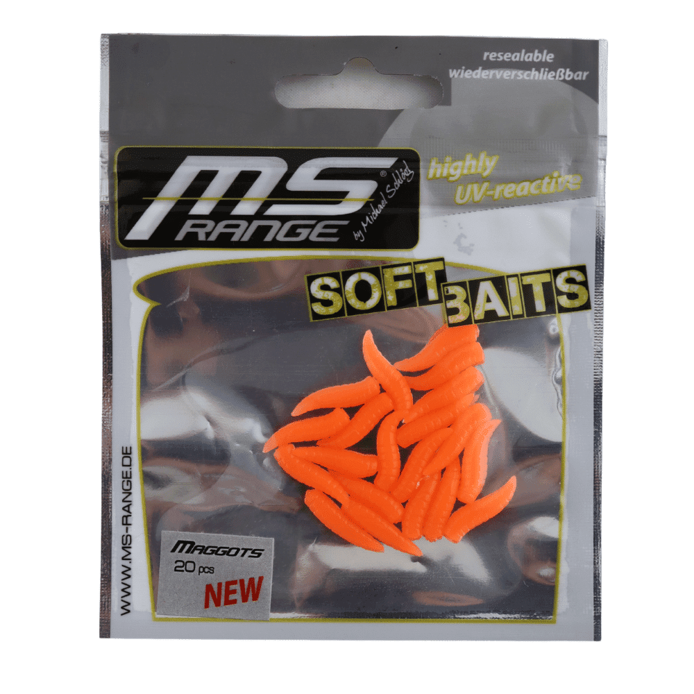 MS Range Floating Soft Baits – Maggots Orange