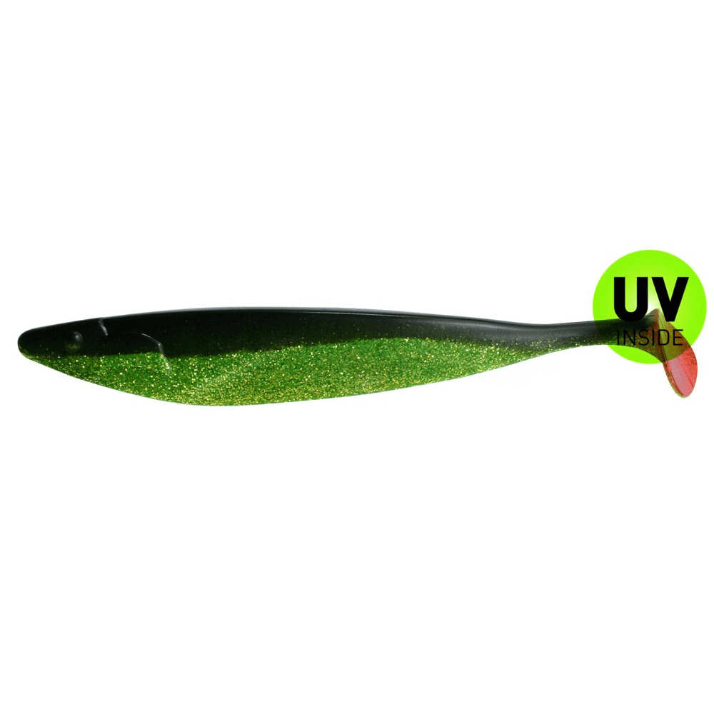 Gummifisch, Gummieile, Köder, Glitzer, UV-inside
