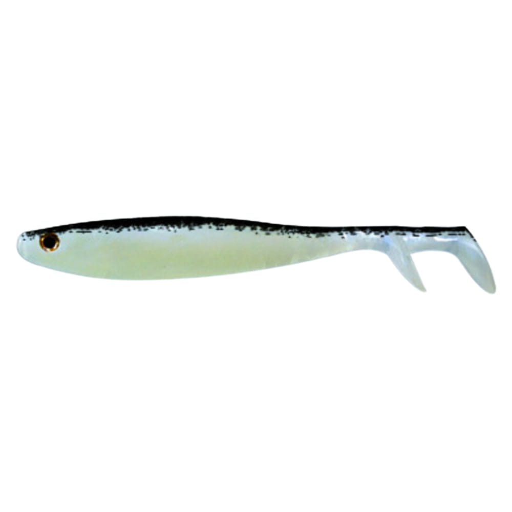 SX Fury Shad 13 cm (5") Perlweiss Schwarz 2 Stück Tier, Fische, Leben im Meer