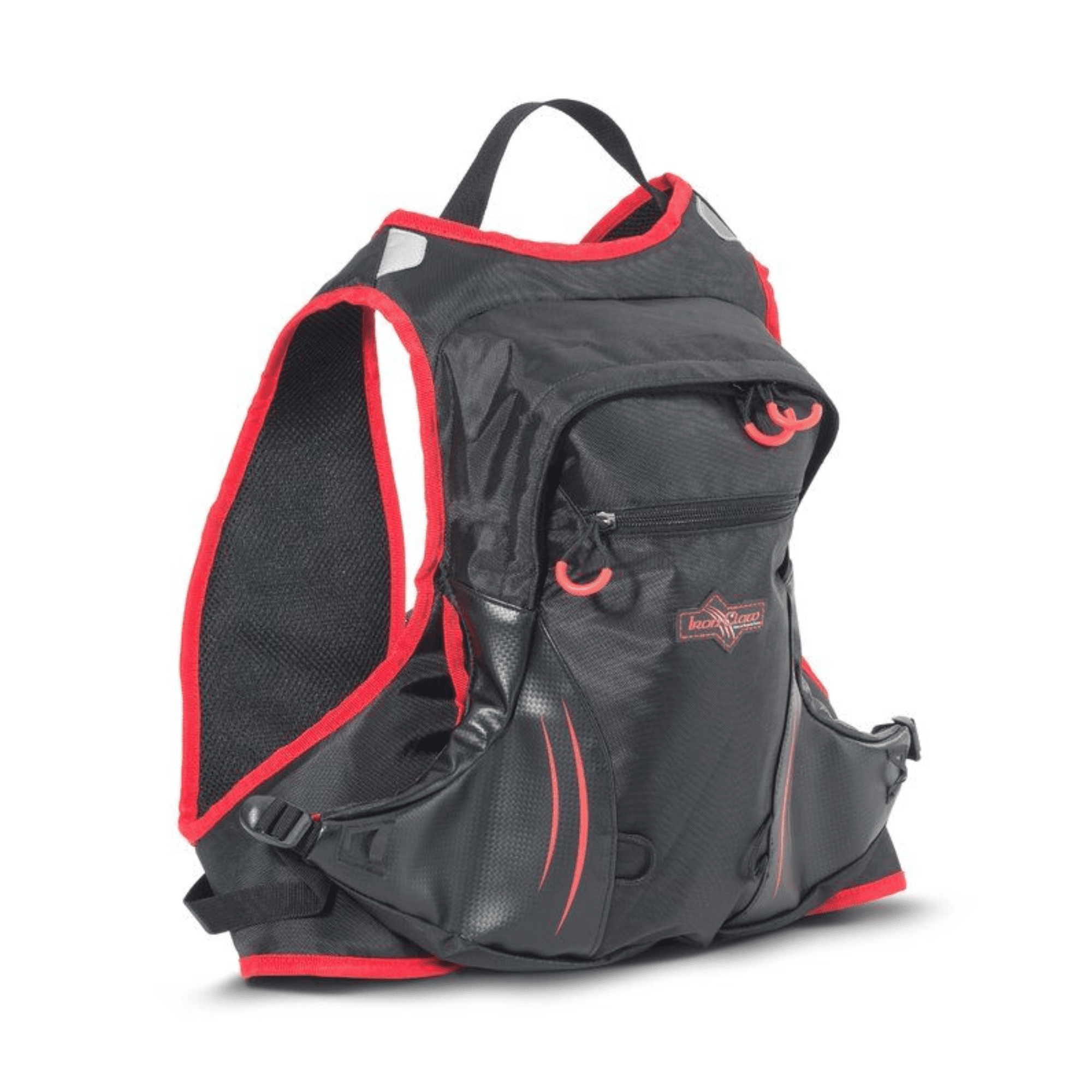 Rucksack, Backpack, Schwarz, Rot, Rucksack mit Tragegriff