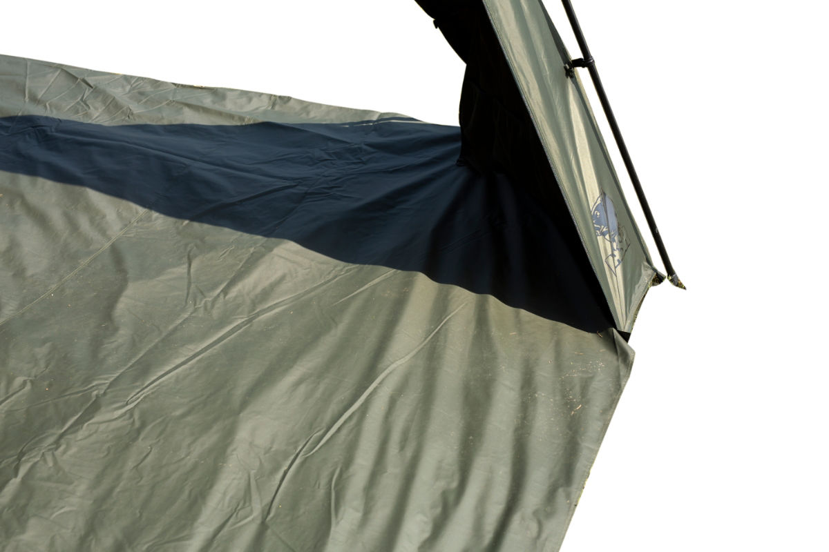 Zeltboden, Camping, Olivegrün, Tuchmaterial, Aufbauzentrierte Ansicht