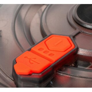 Zebco Trophy Floating Oxygen Pump – Bild 8, Gaskontrollschalter, Sicherheitskappe, Gasschlauch, Gasherd, orange Knopf
