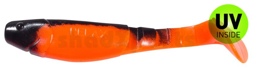 soft plastic lure, orange lure, shrimp bait, UV glow, fishing lure