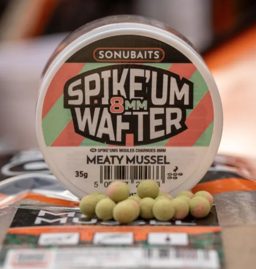 spike"um waffer, 8 mm, meaty mussel, bait, soft pellet