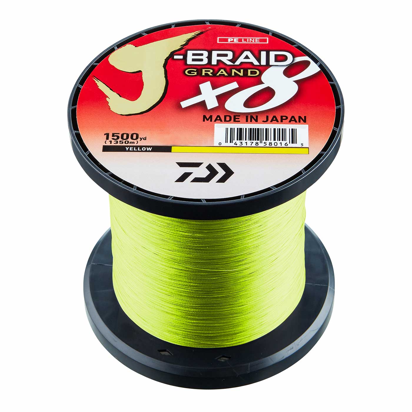 Daiwa J-Braid Grand X8 - 1350m/Yellow, 0.13mm & 8.5kg
