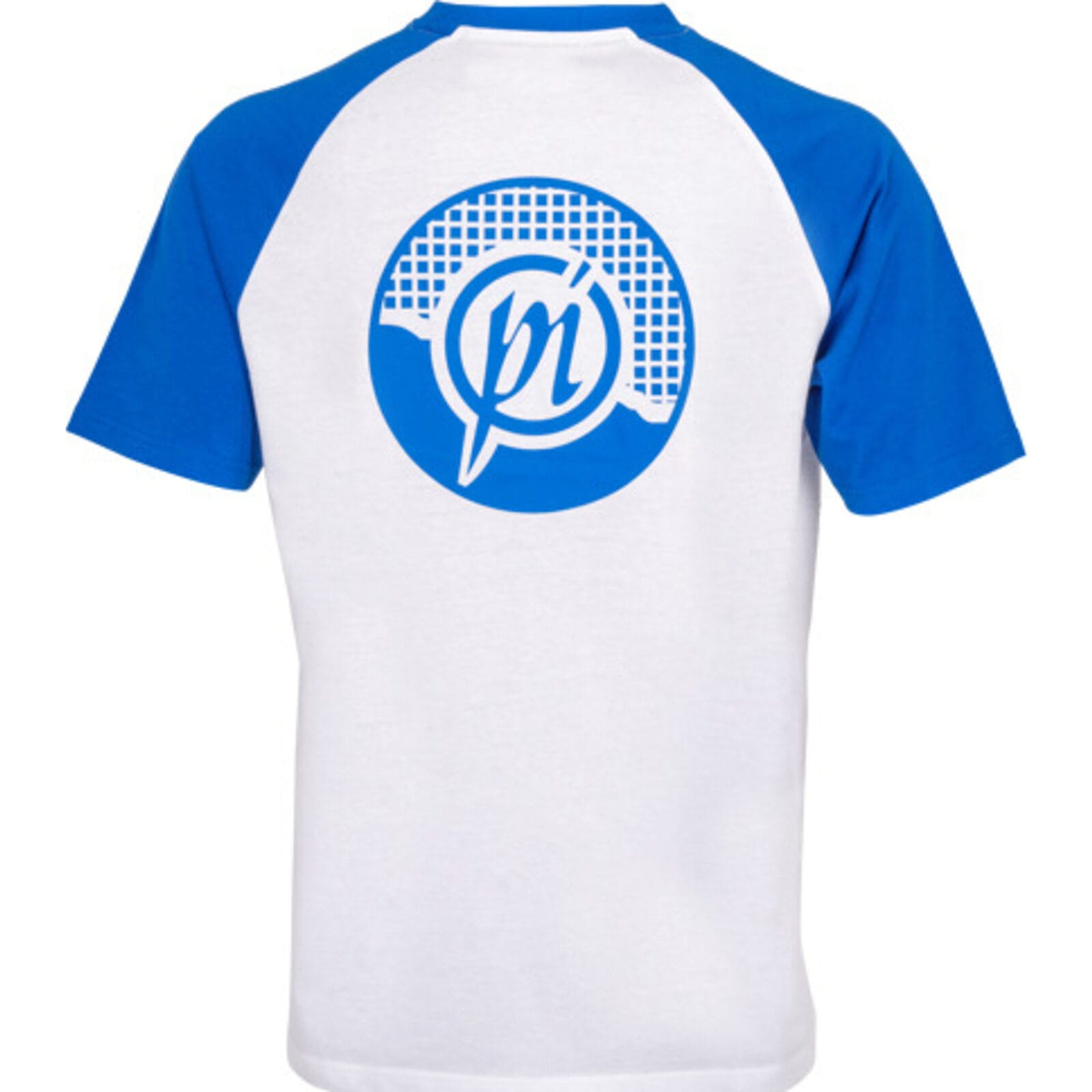 T-Shirt, Raglan, Kurzarm, Weiß, Blau