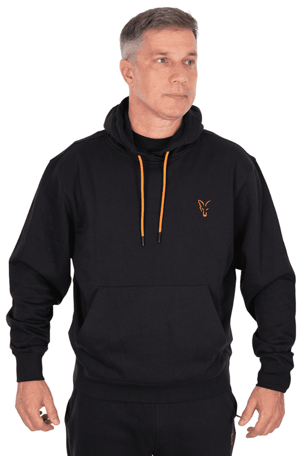 Fox Classic Hoody XXL, hoodie, Pullover, schwarz, orange Akzente, Vordertasche