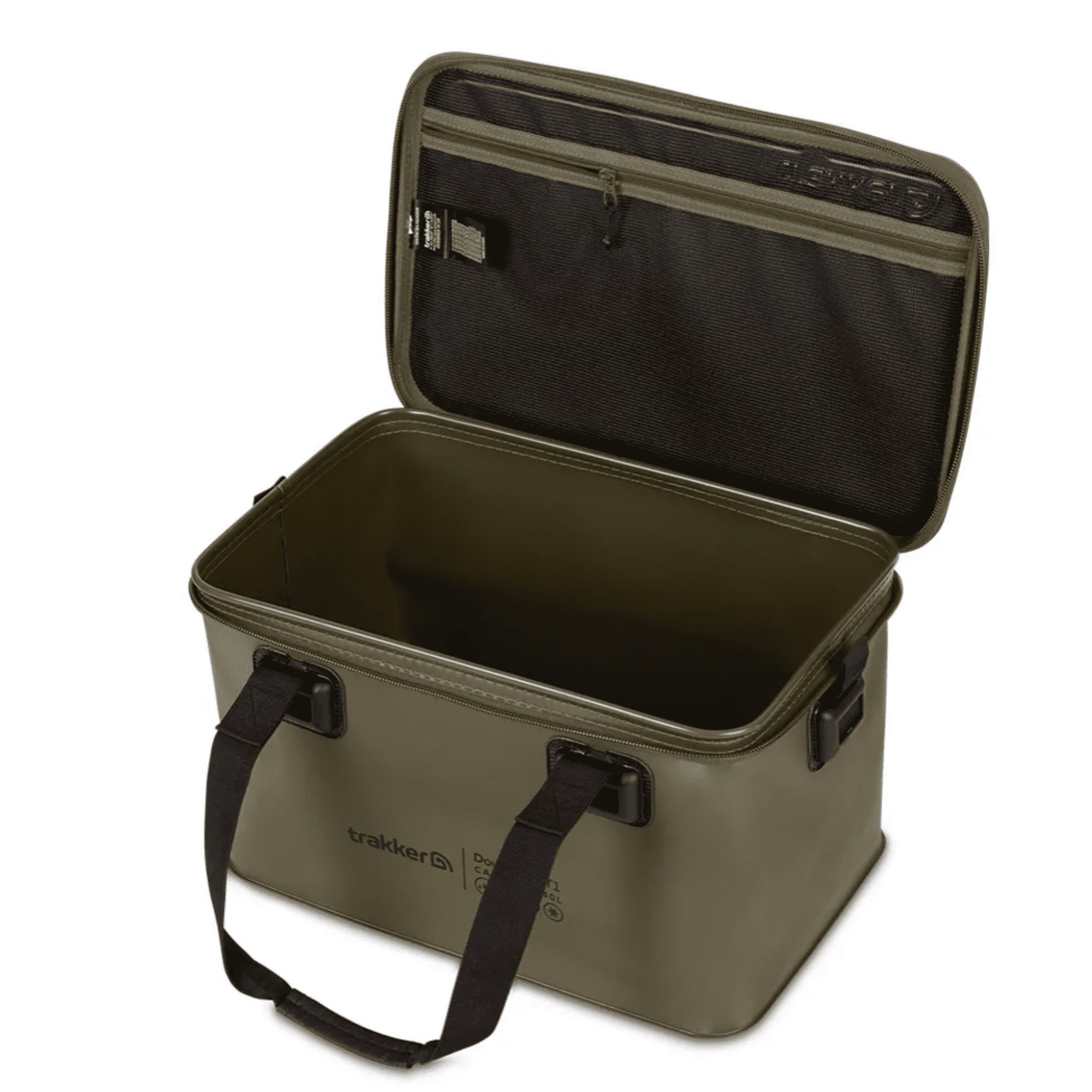 Trakker Downpour T1 Carryall L – Bild 4, Kühltasche, Grün, Reißverschluss, Tragegriff, Kartonierter Innenraum