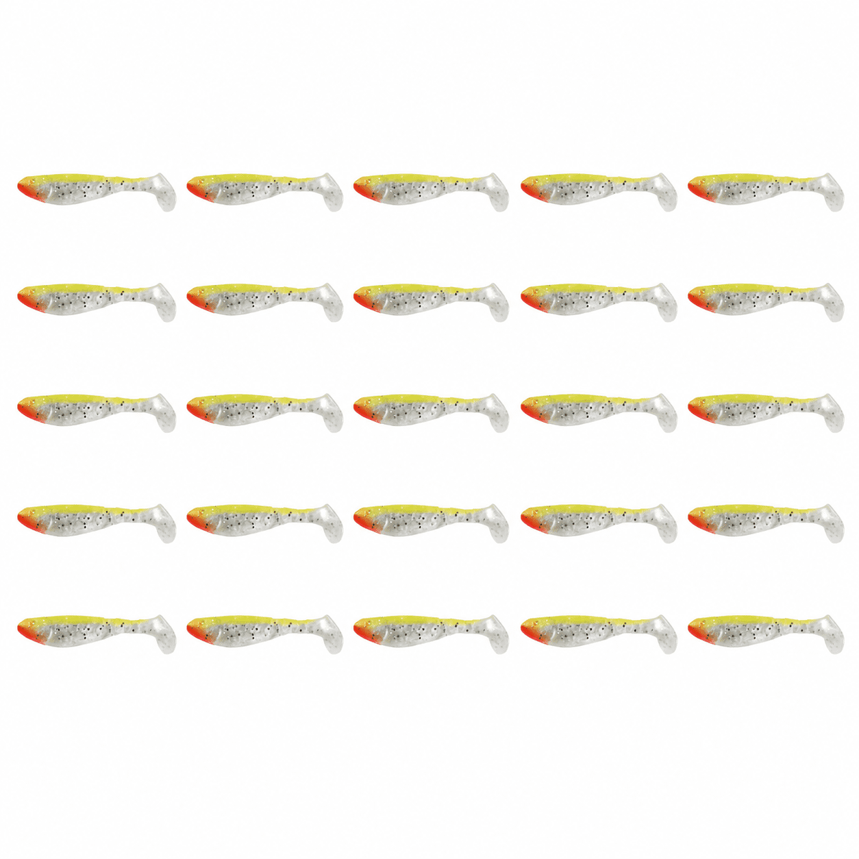 Gummifisch, Köder, Fischdesign, grün, rot