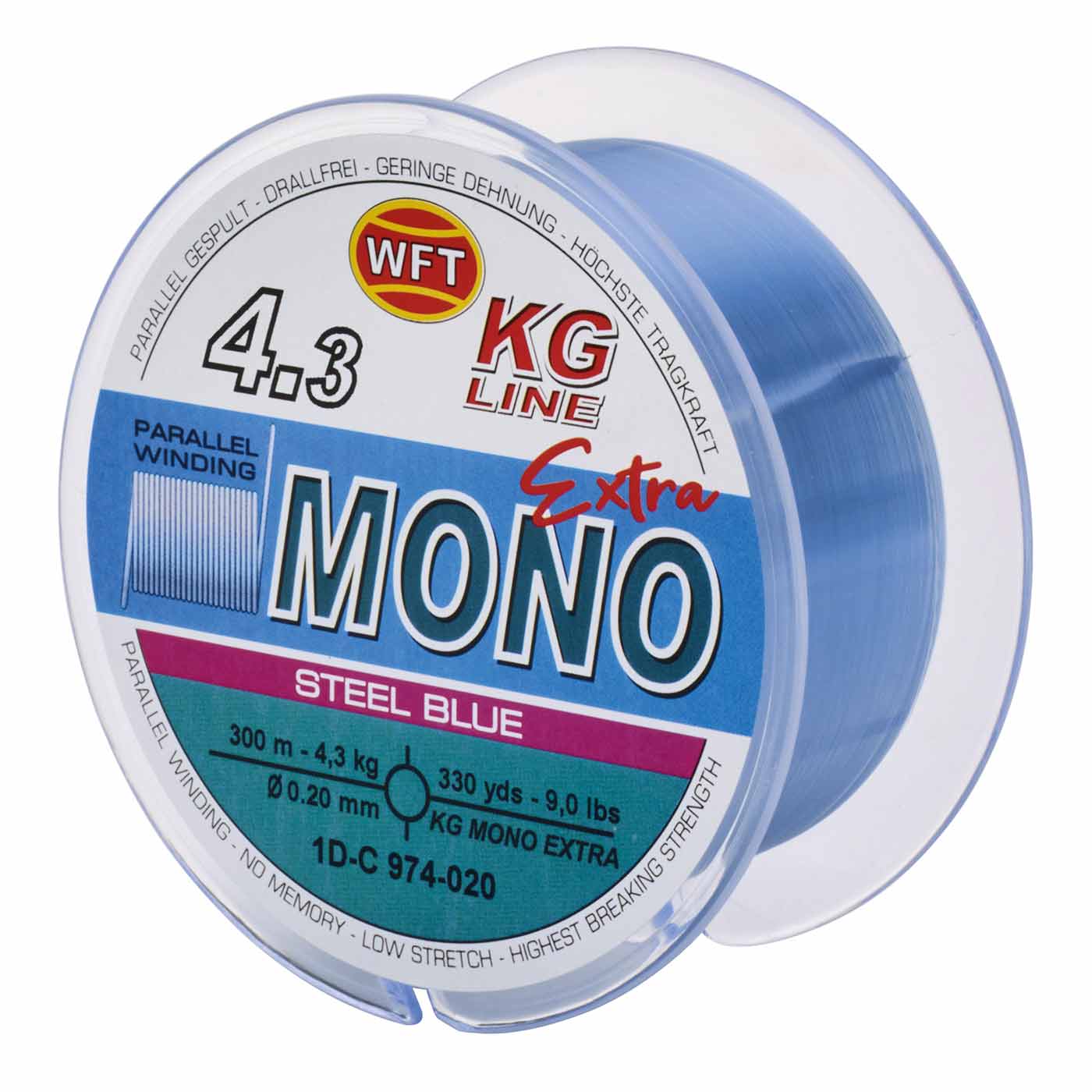 WFT KG Line Mono Extra Steel Blue 0.20 mm 4.3 kg 300 m