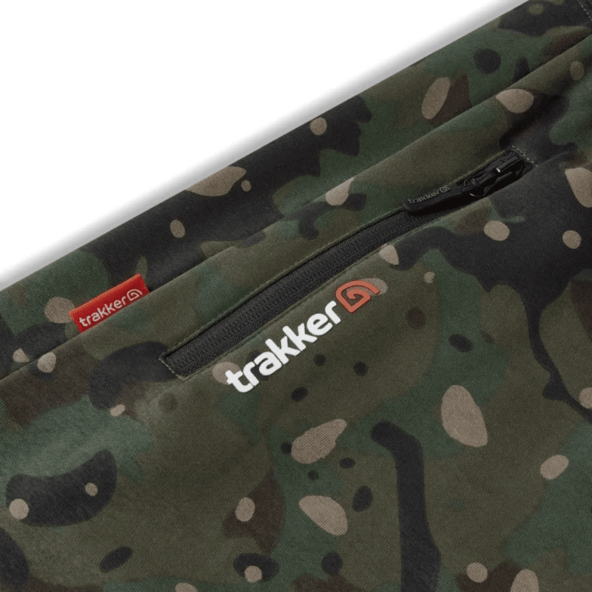 Tarnmuster, Camouflage, Reißverschluss, Markenzeichen, Trakker-Logo