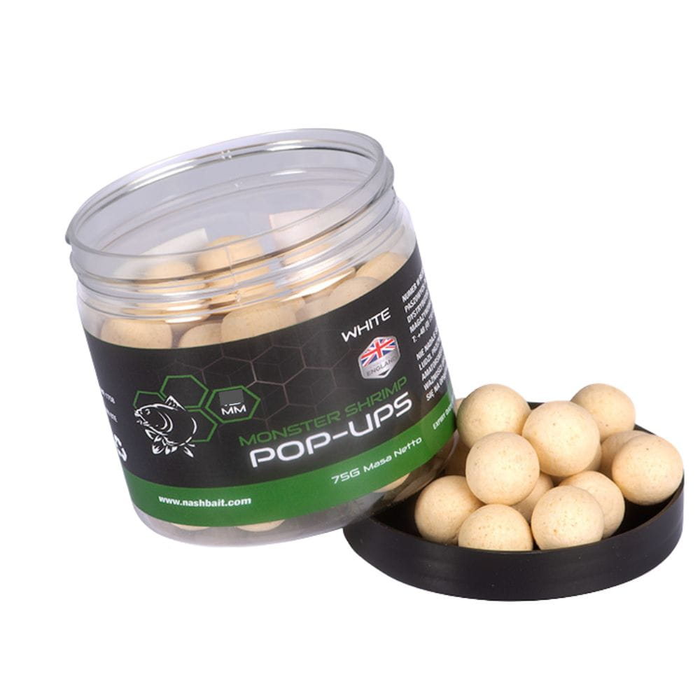 Nash Monster Shrimp Pop Ups 15 mm White 75g Nash Monster Shrimp Pop Ups 15 mm White 75g