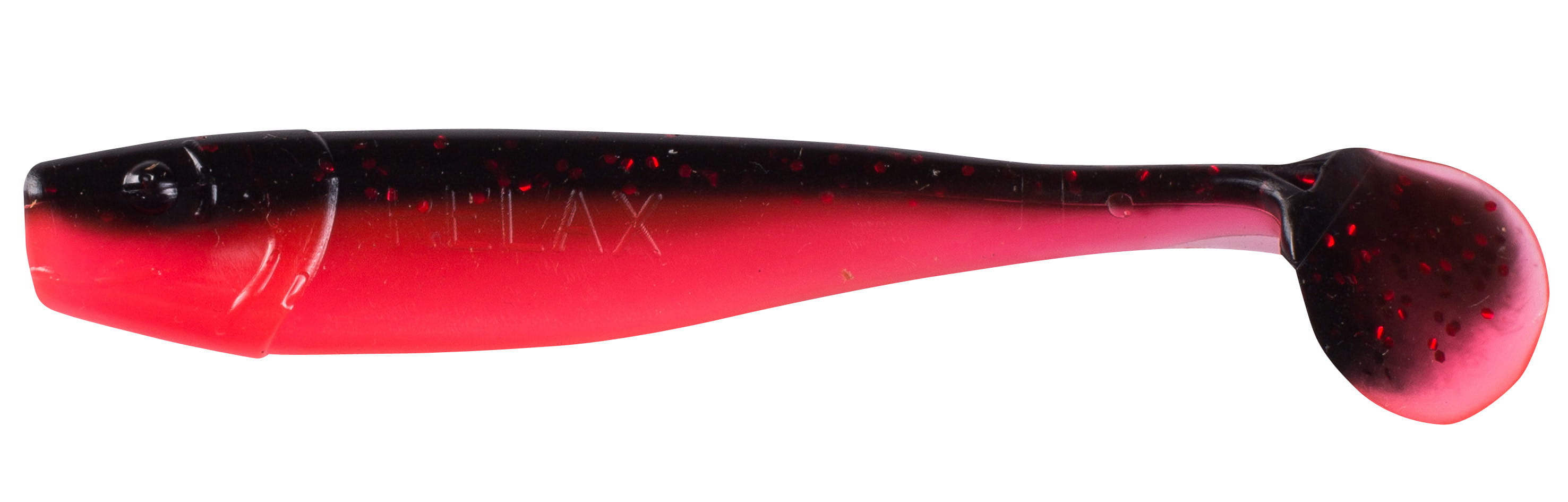 Relax King Shad 11cm (4") Feuerrot / Schwarz Rot Gold Glitter 10 Stück, Köder, Gummifisch, Rot-Schwarz, Softbait, Angelköder
