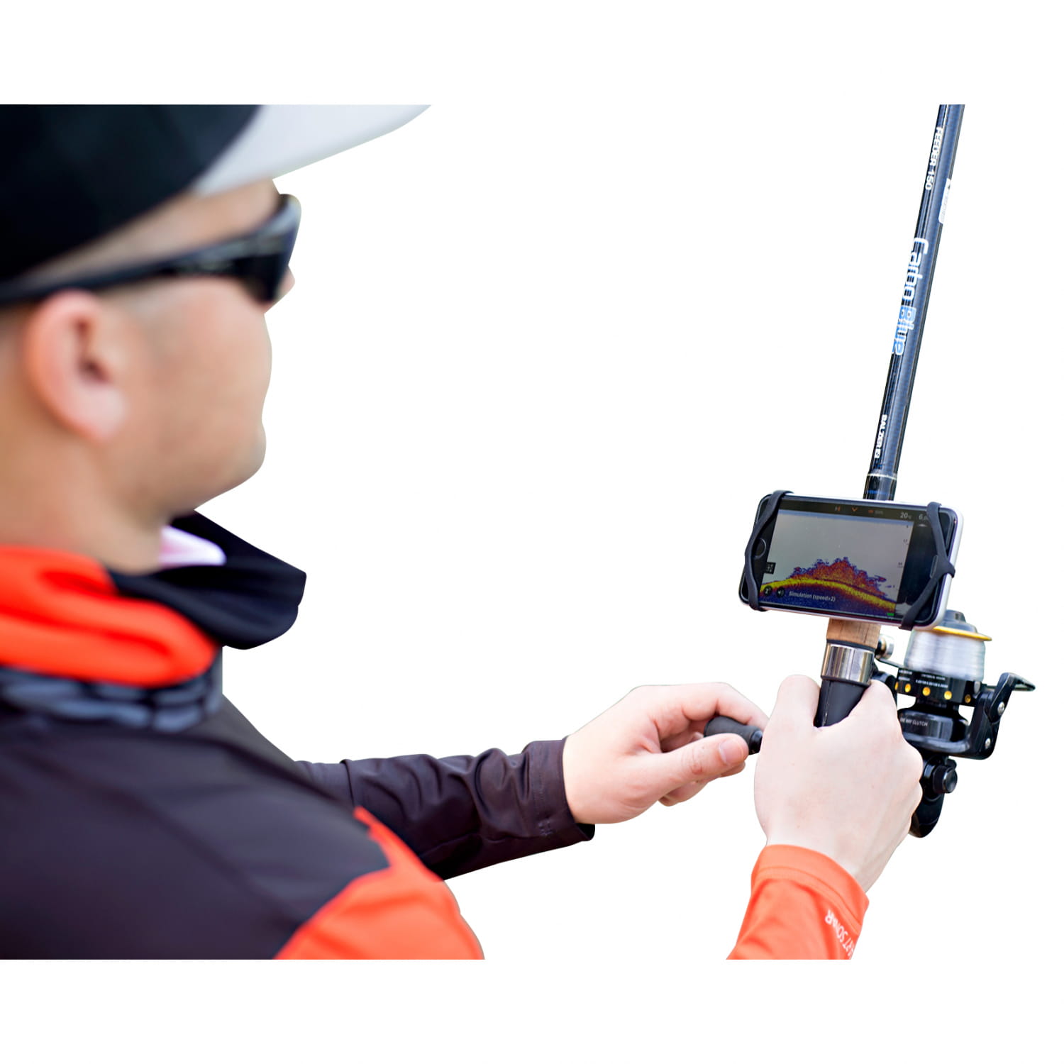 Deeper Smartphone Holder – Bild 2, angler, fishing rod, rod with reel, handheld device, screen display