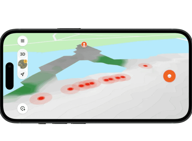 Karte, Kartenansicht, 3D-Modell, Farbenblöcke, Marker