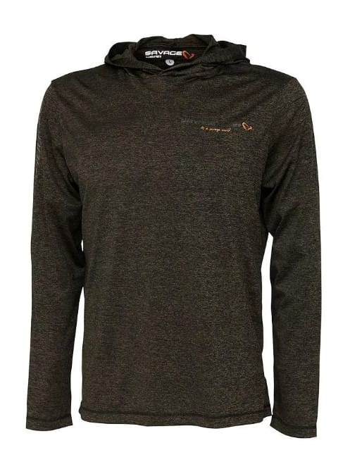 Savage Gear Fighter Stretch Hoodie Burnt Olive Melange XL Savage Gear Fighter Stretch Hoodie Burnt Olive Melange XL