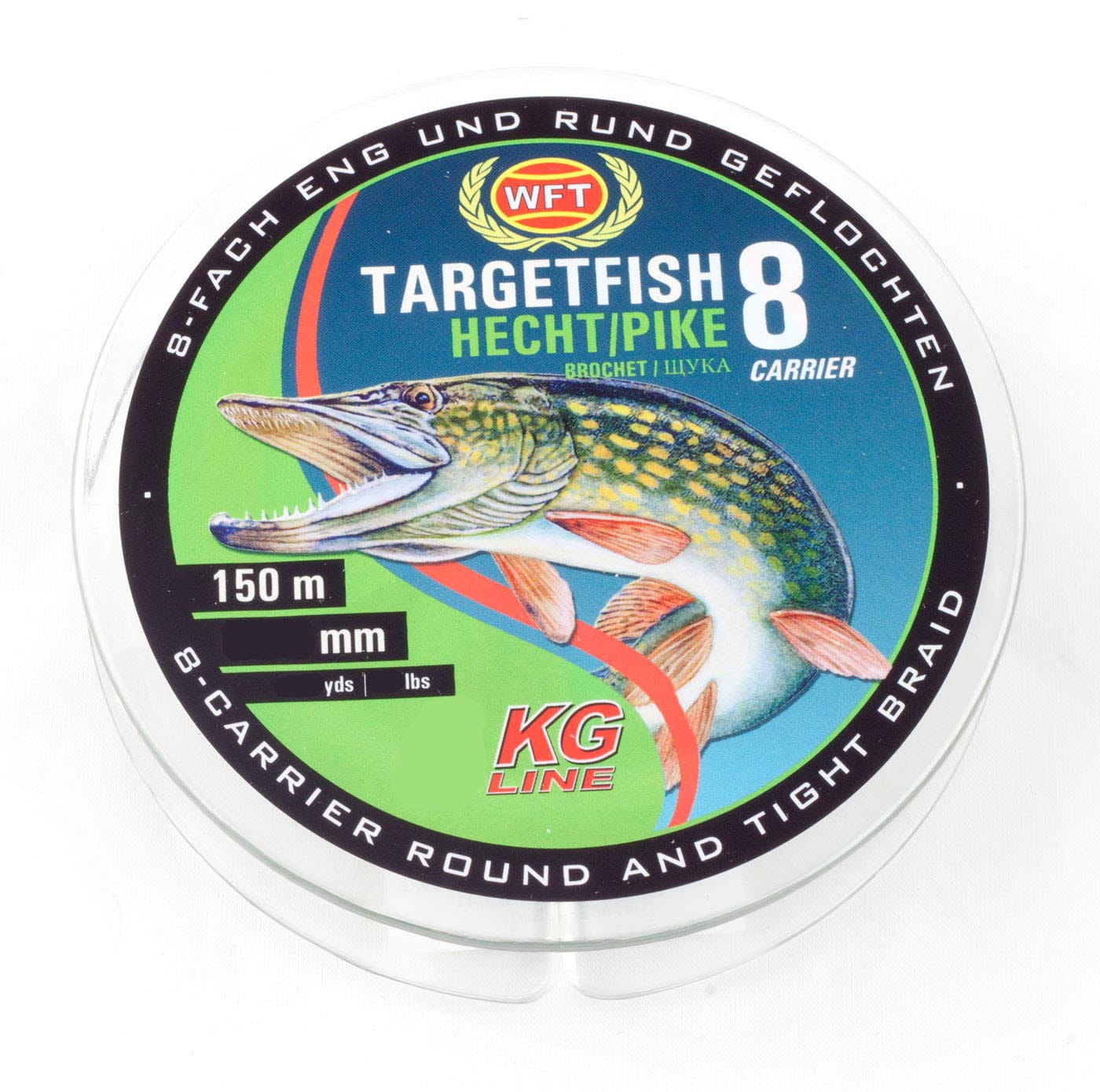 WFT Target Fish 8 Pike 150 m Green, 0.13mm with 9kg
