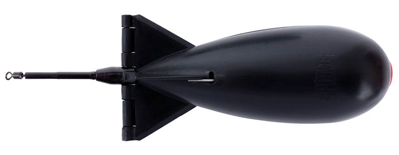 Fox Midi X Spomb Black, Divertungsschwimmkörper, Segementierter Köder, Paddelschwanz, Kugelkopfform, schwarz