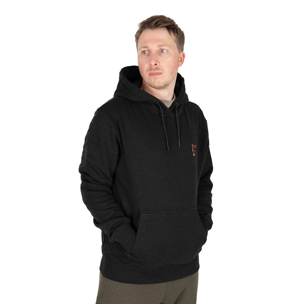 Fox hoodie black clearance orange