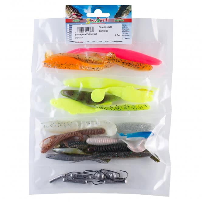 shadxperts-softbait-drop-shot-set SX комплект мишени Dropshot 23 shads 12 куки различни поводи