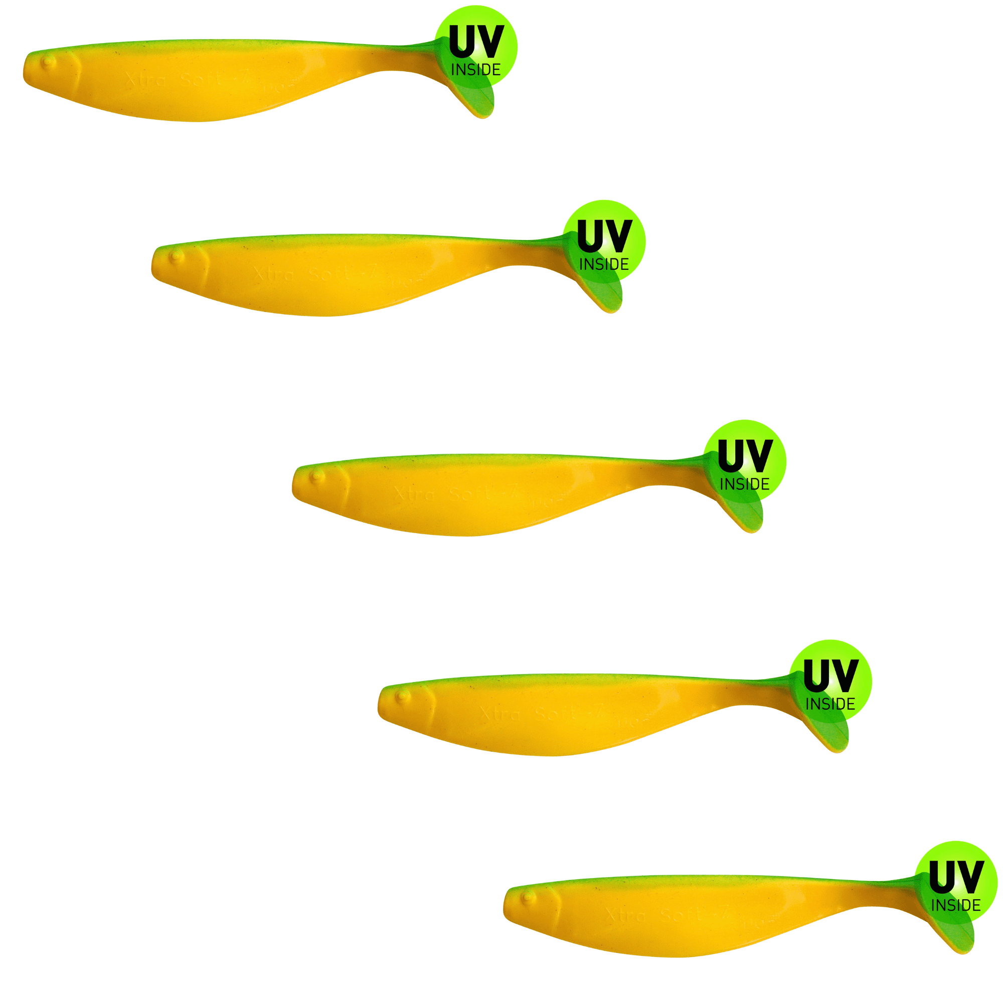 SX Relax Xtra Soft 18cm (7") Gelb / Grün 5 Stück – Bild 2, gummiköder, softbait, fischköder, grün, gelb