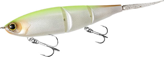 Shimano Bantam Bait 99F 9,9cm 6g Chartreuse White, Spoon lure, Wobbler, Angler lure, Two treble hooks, Lure with lip