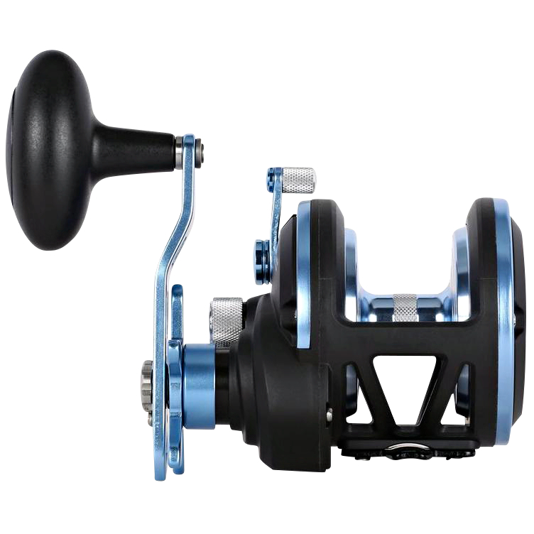 angeln-rollen, baitcasting-rolle, metall, schwarz, blau