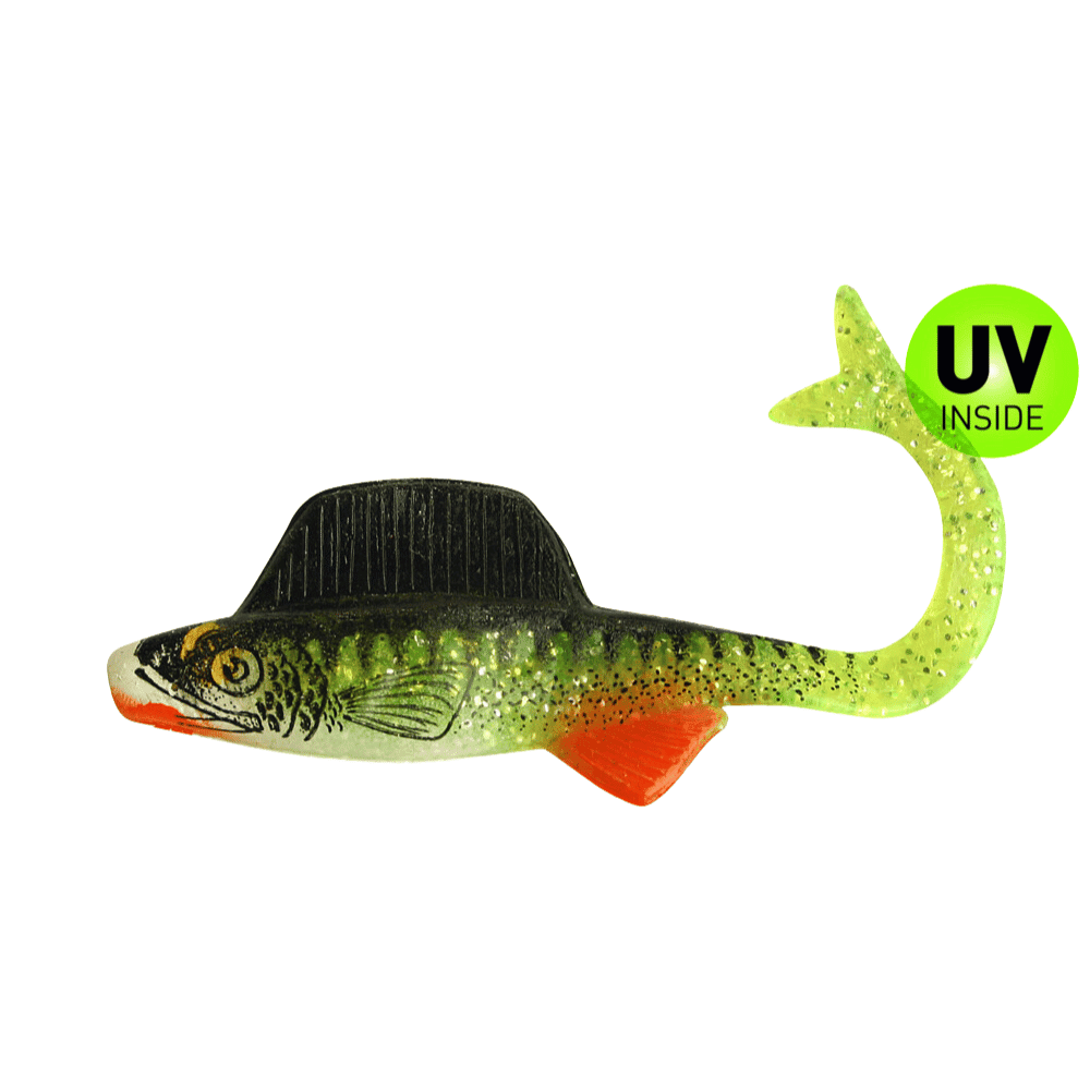 SX Supernatural Shad Grub 3,5cm (1") grün(chartreuse)Glitter Zander Bauch: weiß 3 Stück Tier, Fische, Leben im Meer