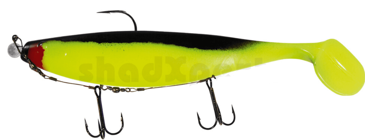 Relax Xtra-Soft 23cm Fluogelb / Schwarz montiert 12/0 25g z przynętą dodatkową Fischköder