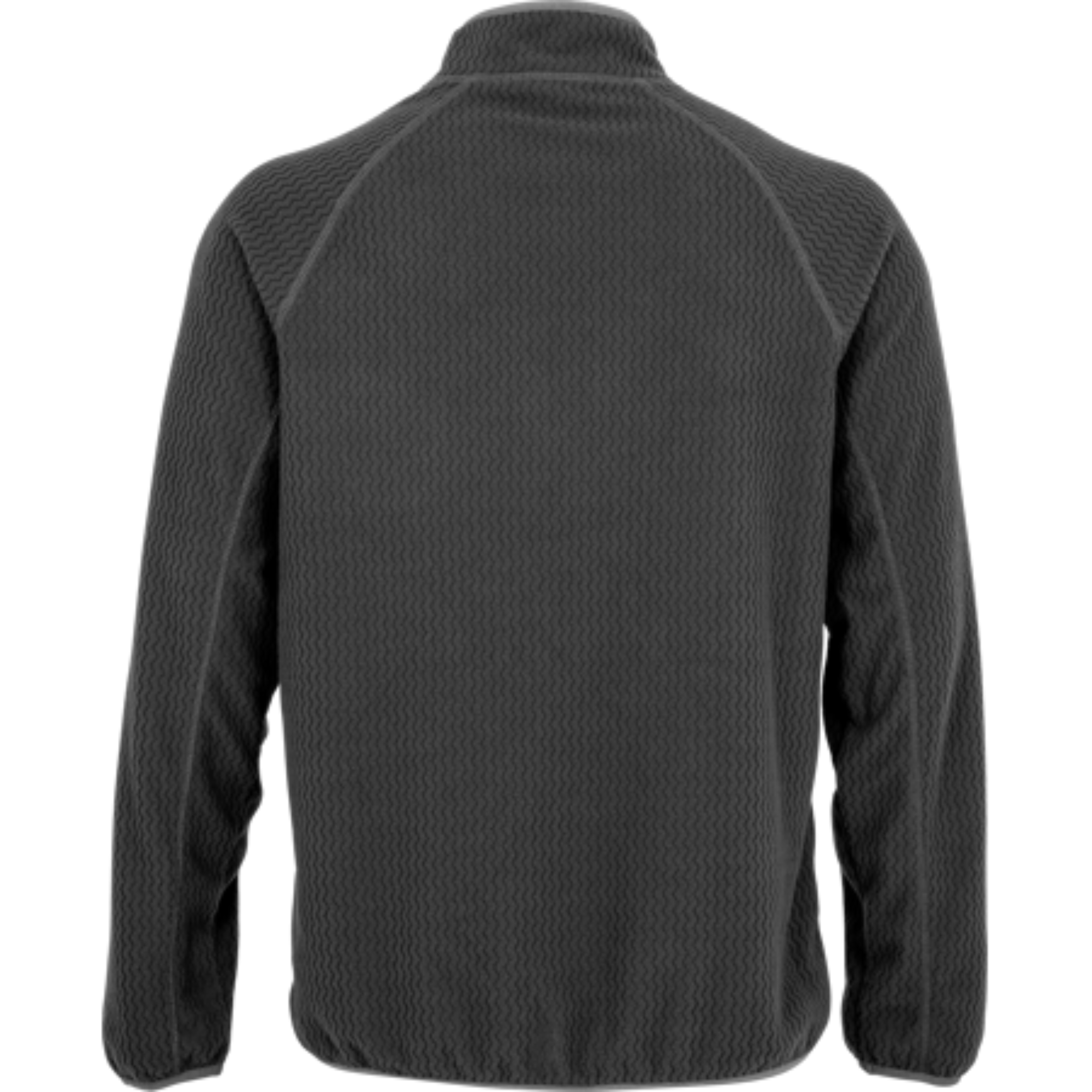 Fleece, Pullover, Rückenansicht, Dunkelgrau, Strickmuster