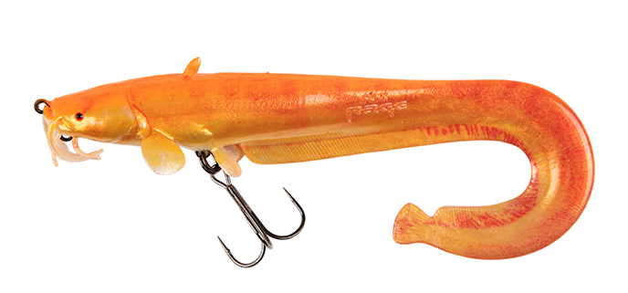 Fox Rage Ultra Realistic Replicant Catfish 10cm Golden Catfish, softbait, lure, jigging lure, plastic lure, orange
