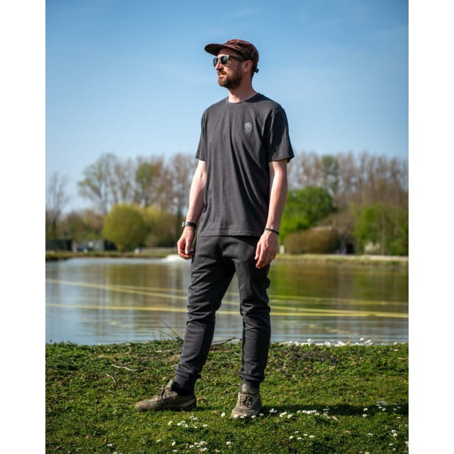 T-Shirt, Kurzarm, Dunkelgrau, Casual, Hose
